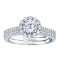 Rm1058-14k White Gold Round Cut Halo Diamond Engagement Ring