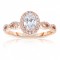Rm1390vrs -14k Rose Gold Oval Cut Halo Diamond Infinity Engagement Ring