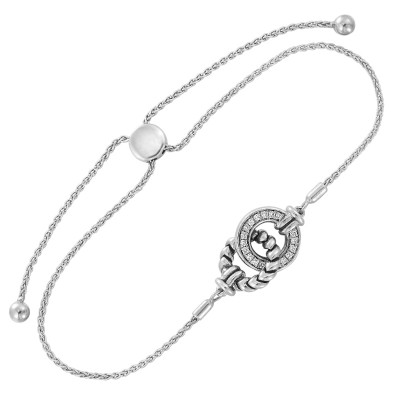 Silver White Diamond 1/6Ctw Bracelet