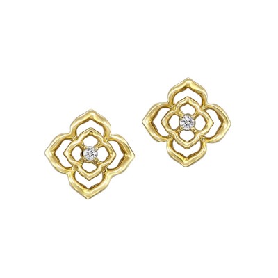 14Kt Yellow Gold Diamond 1/50Ctw Earring