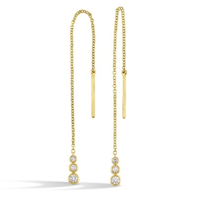 14Kt Yellow Gold Diamond 1/6Ctw Earring