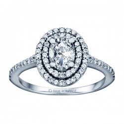Oval Cut Double Halo Diamond Engagement Ring