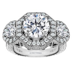Round Cut Halo Diamond Vintage Engagement Ring
