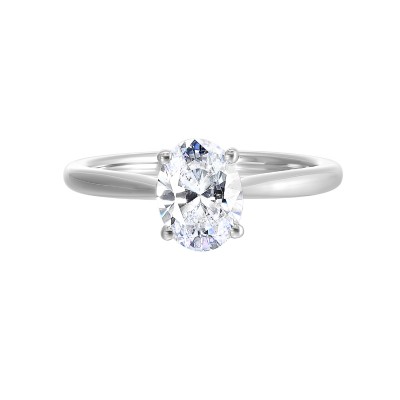Oval Solitaire Sleek Band