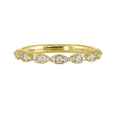 14K Yellow Gold 1/5Ctw Diamond Ring