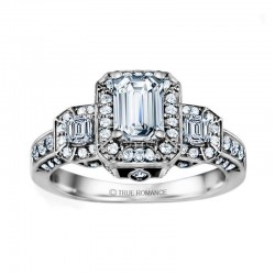 Rm1256e-14k White Gold Halo Engagement Ring