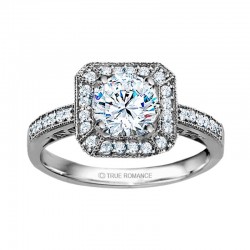Rm1318r-14k White Gold Vintage Engagement Ring