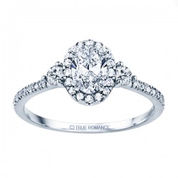 Rm1345v-14k White Gold Oval Cut Halo Diamond Engagement Ring
