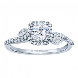 Rm1407r-14k White Gold Halo Engagement Ring