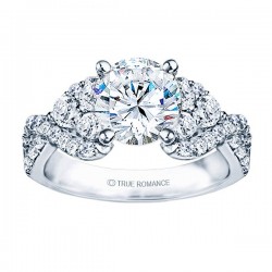 Rm985-14k White Gold Infinity Engagement Ring