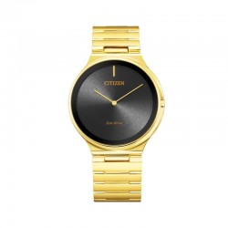 Citizen Stiletto w/ Gold Tone Bracelet Black Dial Eco-Drive Watch
