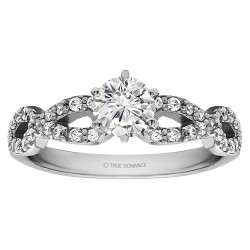 Round Cut Halo Diamond Infinity Engagement Ring
