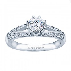 Me677 -14k White Gold Classic Engagement Ring