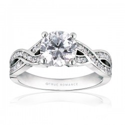 Rm1016-14k White Gold Infinity Engagement Ring