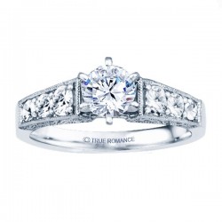 Rm1120-14k White Gold Vintage Engagement Ring