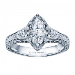 Rm1316m-14k White Gold Vintage Engagement Ring