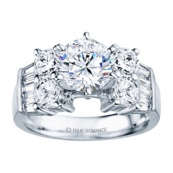 Rm387-14k White Gold Classic Engagement Ring