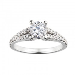 Rm966-14k White Gold Engagement Ring From Nostalgic Collection